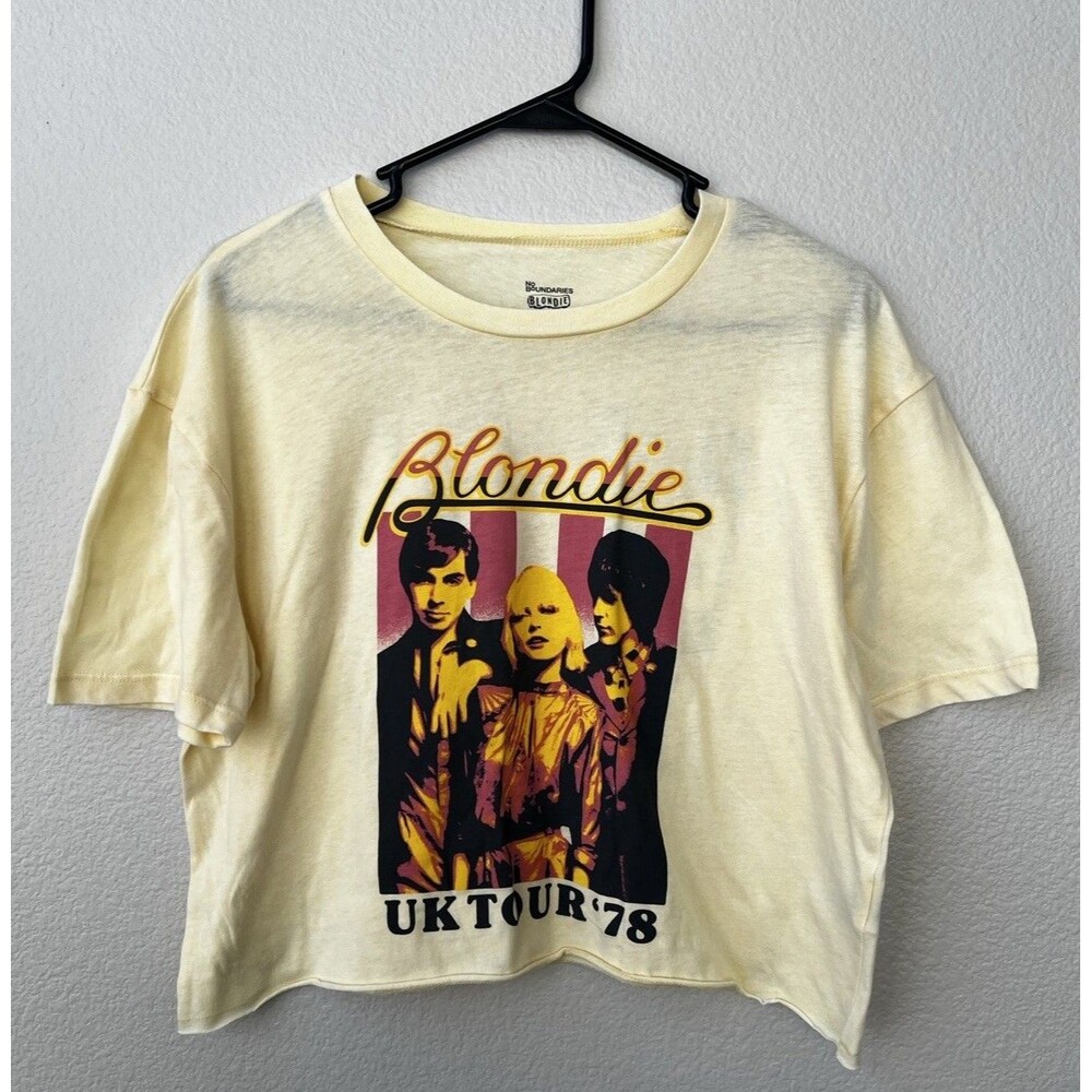 Blondie ‘78 Yellow Graphic Concert Tour Cropped Boxy Tee Med No Boundaries NWT